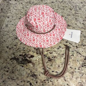 Moncler Pink Monogram Logo Bucket Hat
